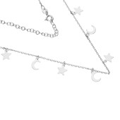 Choker argint cu luna si stele DiAmanti ALCH0027NRH-AS